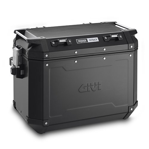 Givi OBK48BPACK2 Trekker Outback 48 Monokey Baúl de Aluminio Lateral, Color Negro, 48 litros, Carga Máxima A 10 Kg