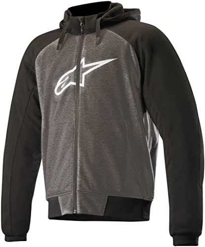 Alpinestars Chaqueta moto Chrome Sport Hoodie Anthracite Black White, Negro/Gris, 4XL