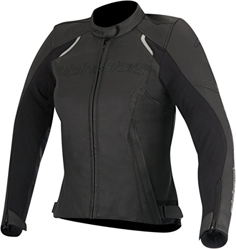 Alpinestars Chaqueta de motorista Stella Devon de piel, color negro, blanco, fucsia, negro/fucsia, talla 46