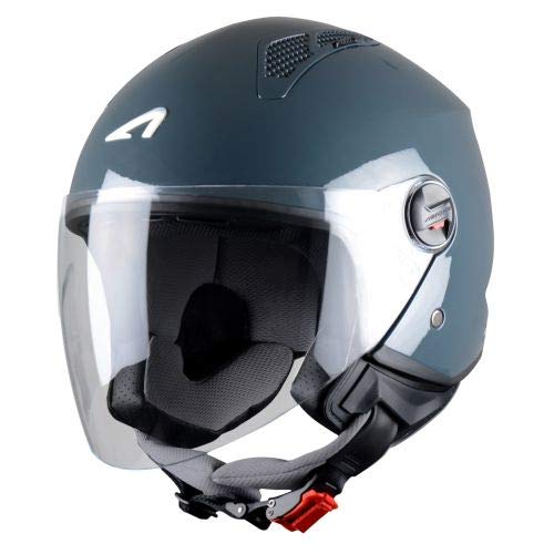 Astone Helmets - MINIJET monocolor - Casque jet - Casque jet urbain - Casque moto et scooter compact - Coque en polycarbonate -Titanium XS