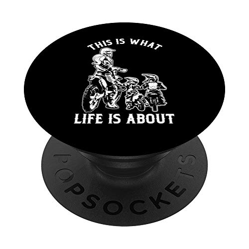 Así es la vida Madre Mamá Dos niños Motocross PopSockets PopGrip: Agarre intercambiable para Teléfonos y Tabletas