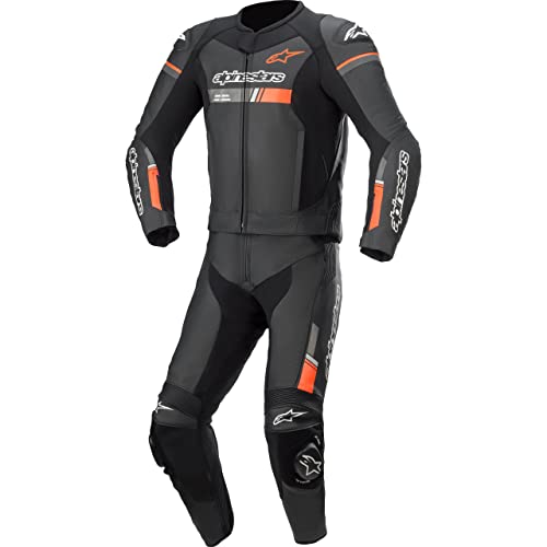 Alpinestars GP Force Chaser-Juego de 2 Piezas de Piel Combi de Cuero para Motocicleta 2 divisores, Black, 50 Unisex