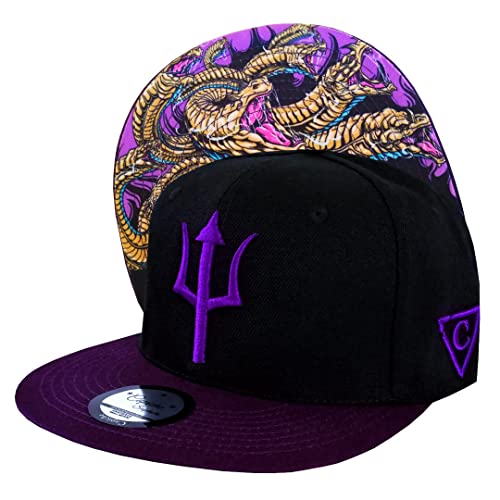 Capiche [99+ VARIACIONES] Gorra Snapback - Visera - Gorro - Sombrero - béisbol - Adulto - Unisex - Trucker - Clásica Borde [Ancient Greek] Hydra - Negro - Serpiente - Regalo