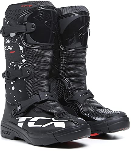 TCX, Motorcycle Boot Hombre, Negro Blanco, 32 EU