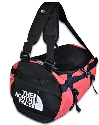 The North Face Gilman Duffel, Bolsa de Deporte Duradera con Correas de Hombro Mochila y Asas de Agarre Lateral Acolchadas, Negro/Rojo Tandori, Tamaño S, 50L (TNF)