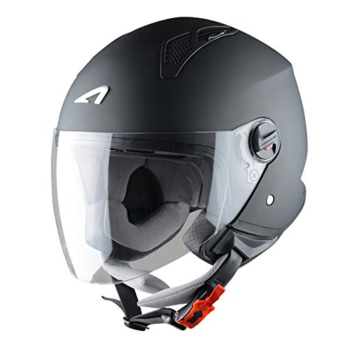 Astone Helmets - MINIJET monocolor - Casque jet - Casque jet urbain - Casque moto et scooter compact - Coque en polycarbonate - Black Matt XS