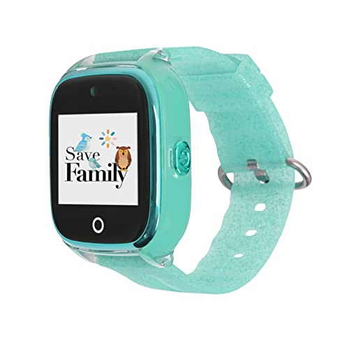 SaveFamily Superior. Reloj Inteligente niño con Cámara. Llamadas, Botón SOS , Anti-Bullying, Chat Privado, Modo Colegio, Mensajes y Waterproof. Reloj GPS niños. Smartwatch niño Verde