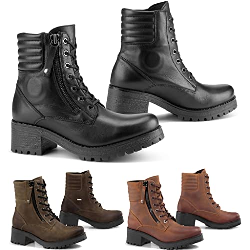 Falco Misty - Botas de moto para mujer, color verde militar, talla 40