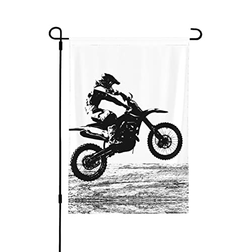 Rider Racing - Banderas de jardín de coche de 28 x 40 pulgadas, bandera de bienvenida para vacaciones de primavera, bandera de patio pequeña para decoraciones al aire libre