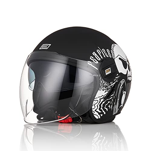 ORIGINE Casco Moto Jet Casco Scooter Abierto con Doble Visera Homologado ECE 22-06