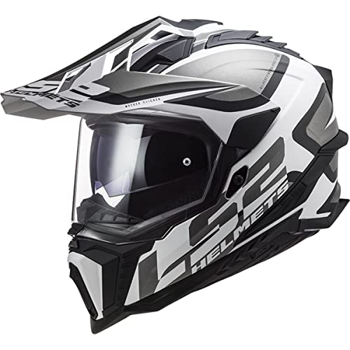 LS2, casco cross moto Explorer Alter mat black white, L