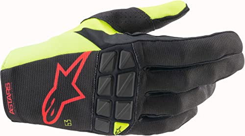 Alpinestars Unisex's 3563521-1538-S Racefend Guantes Negro/Amarillo Rojo Fluo SM, Multi, OneSize