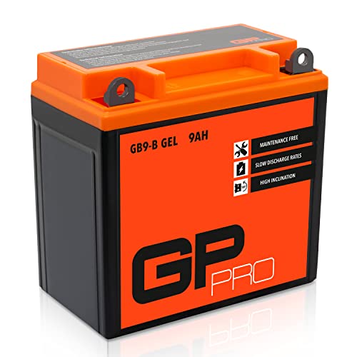 GP-PRO GB9-B 12V 9Ah GEL Batería de arranque (compatible con YB9-B / 50914) (Sin necesidad de mantenimiento/Sellado) Scooters y Motos Acumulador