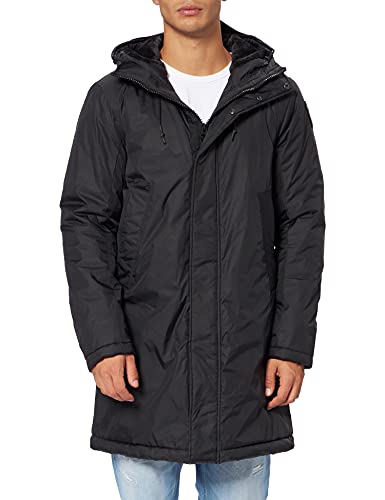 Blauer Impermeable/Trench Largos Acolchados Ovata Parka, 999 Negro, L para Hombre