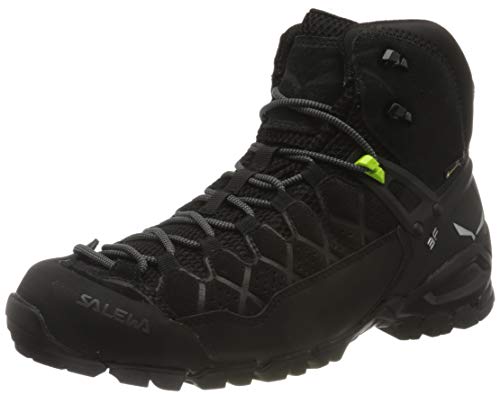 Salewa MS Alp Trainer Mid Gore-TEX Botas de Senderismo, Black/Black, 44 EU