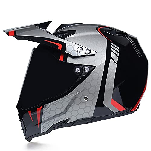 Letetexi Casco de Motocross Casco de Rally con Gafas Descenso Casco de Moto ATV, Casco Downhill Dirt Bike Casco de MTB de Integrales Casco Motocross Visera HD para Hombre Mujer 55~62CM