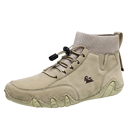 Gsheocm Zapatos elegantes para hombre de verano, zapatos de hombre, zapatos altos de encaje, zapatos deportivos para hombre, talla grande, botas angulares compatibles con moto, para hombre, Color