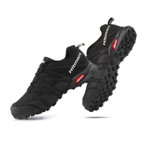 Hitmars Zapatillas Trail Running Hombre Zapatos Botas Trekking Calzado de Senderismo Mujer Impermeables Ligeras Unisex Adulto Cómodas Negro EU 40