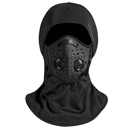 ROCKBROS Pasamontañas Térmico Invierno con Máscara Facial, Balaclava Anti Viento para Hombre Mujer para Moto Esquí Ciclismo Deportes al Aire Libre