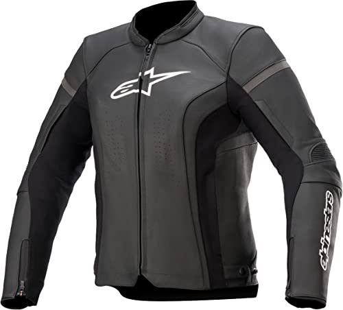 Alpinestars Stella Kira V2 Chaqueta de cuero de motocicleta para damas (Black,48)