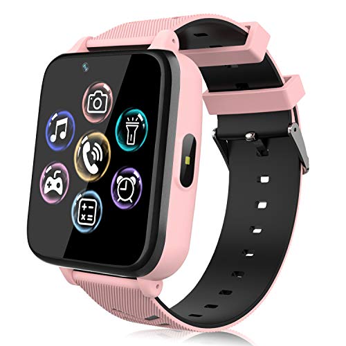 Igreeman Reloj Inteligente Niños para Niña y Niño Telefónica con Llamadas Pantalla Táctil Música, 14 Juegos, Cámara, Linterna, Alarma- Smartwatch Niños Regalo para niños 4-13 años(Rosa)