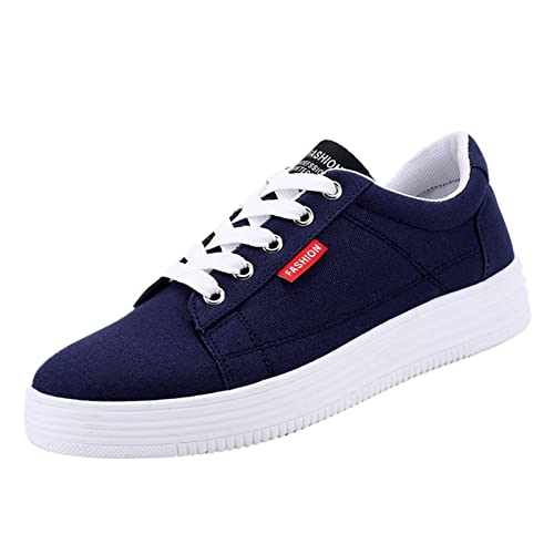 Yowablo Hombres zapatos moda lona zapatos de suela alta hombres lona zapatos deportivos zapatos casuales para hombres Chaqueta compatible with Moto Hombre Homologado, azul, 42 EU