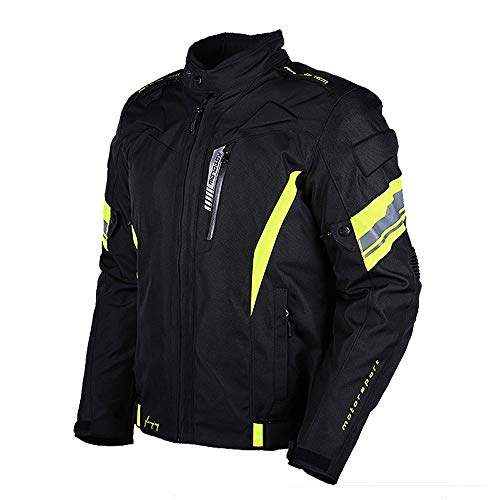 XEPAJS Chaqueta Moto Hombre Impermeable Textil con Armadura Multi Funcional Negro, Storm Chaqueta Armadura Protección Moto tormenta con ventila Motocicleta (S~3XL)