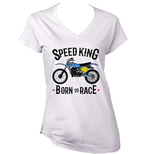 Teesandengines Bultaco pursang mkii 370 Speed King Motorcycle Camiseta para Mujer de Algodon Size Large