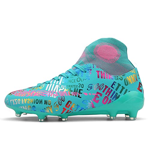 Tacos de fútbol Unisex, Tacos de fútbol AG/TF, Botas de fútbol cómodas y Transpirables para Mujeres, Tacos de fútbol Ligeros Antideslizantes para Hombres (Color : Blue AG, Size : 37 EU)