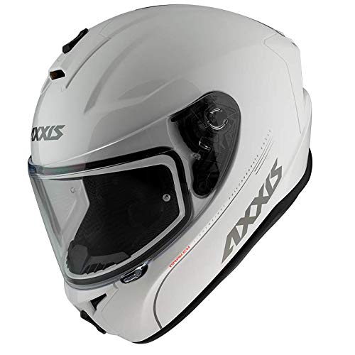 AXXIS Casco Moto Integral FF112 DRAKEN SOLID V.2 A10 Blanco Perla Brillo Brillo Talla XS (53-54 cms) Homologado