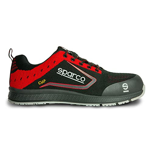 Sparco - Zapatillas Cup S1P Black/Rojo talla 45 EU