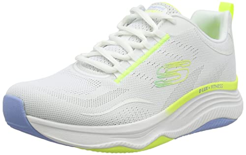 Skechers D'Lux Fitness, Zapatillas Mujer, White/Multicolor, 38 EU