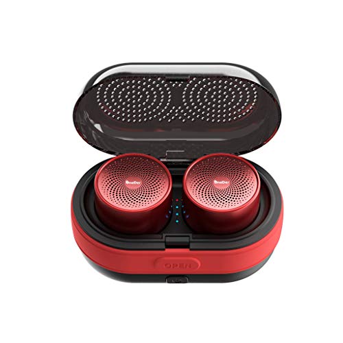 Altavoz Bluetooth, Mini Altavoz inalámbrico, TWS-Stereo-Sound-Bass, Base magnética conectable, Cargador portátil de 1200 mAh, Deportes al Aire Libre, acompañante de Viaje (Red)