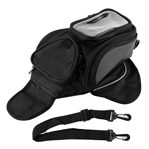 Bolsa de depósito de motocicleta, Bolsa de depósito de aceite, Bolsa de depósito magnética universal Soporte de teléfono Gps con pantalla táctil impermeable para montar en motocicleta Tela Oxford Tela