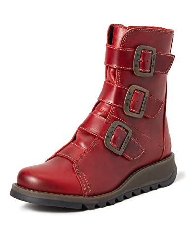 Fly London Scop110fly, Botas Estilo Motero Mujer, Rojo (Red 004), 38 EU