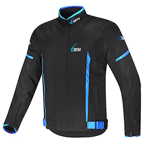 Chaqueta de Moto con Dispositivo de Protección y Forro Térmico Interno.Chaleco Térmico de Manga Extraíble Certificado CE para Chaqueta de Moto 4 Season Racing A,L