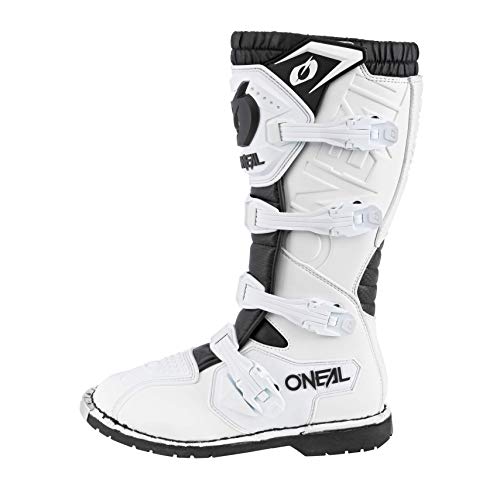 O'NEAL | Botas de Motocross | MX Enduro | Protección de suela metálica, tejido Air-Mash confortable, hebillas fácilmente ajustables | Bota RIDER EU | Adulto | Blanco | Talla 48/14