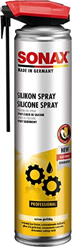 SONAX Silicona en spray con EasySpray (400 ml) lubrica, cuida y protege las piezas de goma, plástico, madera y metal | N.° 03483000