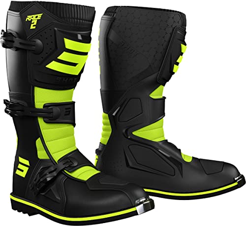 Shot Race 2 Botas de Motocross (Black/Yellow Fluo,39)