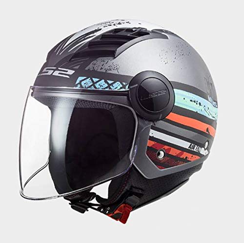 Generico RVS - Casco LS2 OF562 Airflow Ronnie (Matt Silver Blue) - 562.56 (M)