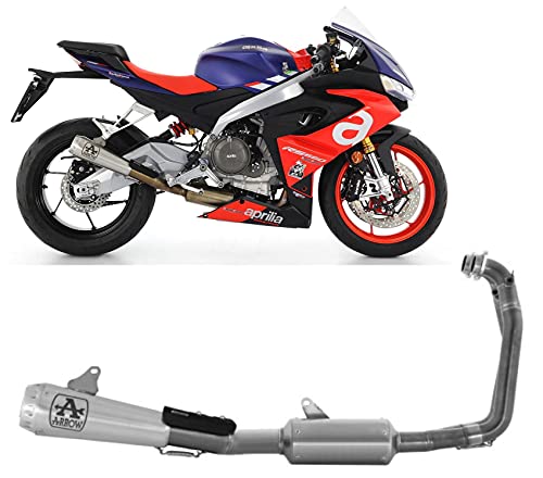 arrow tubo de escape completo competition evo pro-race titanio fondo rete compatible con aprilia rs 660 2020 2021 mototopgun 71215cpf