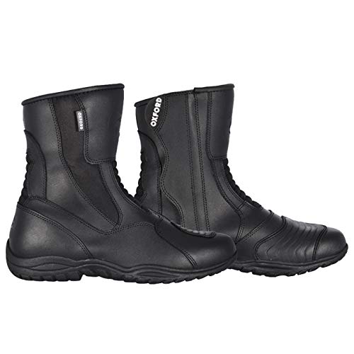 Oxford Botas para moto modelo Hunter de piel impermeable, color negro