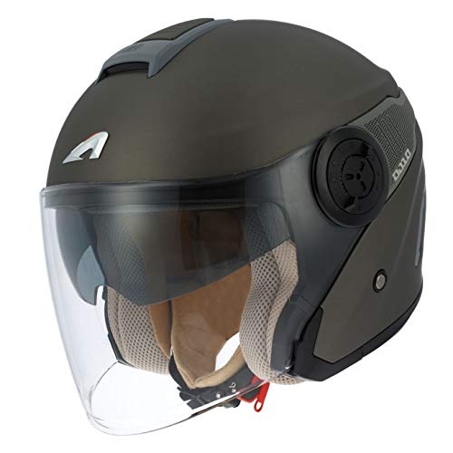 ASTONE DJ10-2 - Casco jet mate, color marrón, talla XL