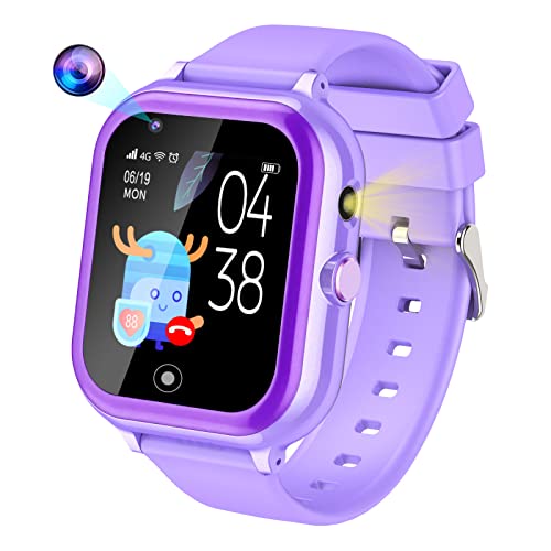 Reloj Inteligente para niños 4G para niños y niñas IP67 Resistente al Agua WiFi LBS GPS Tracker Smartwatch con Hacer Respuesta Llamada SOS Alerta cámara Chat de Voz videollamadas Regalos para niños