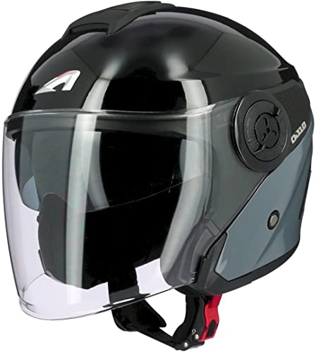 ASTONE DJ10-2 Radian Casco jet (Grey/Black,XS (53/54))