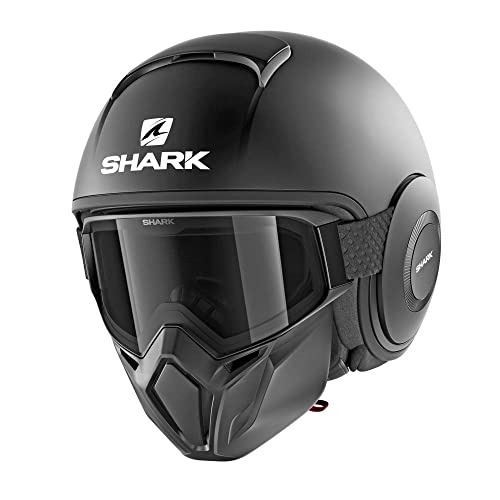 Shark Street Drak Casco de Moto, Hombre, Nero Opaco, M