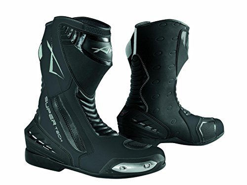 A-pro Botas Piel Moto Profesional Transpirable Calzado Motocicleta Yamaha Negro 41