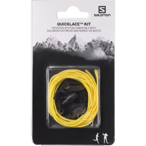 Salomon Quicklace Kit Cordones Negros para Zapatillas, Compatible con Zapatos y Botas de esquí Salomon, Resistentes y Fácil de Usar, Yellow