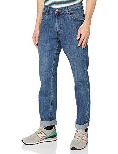 Wrangler Authentic Regular Jeans, Blue Mid Stone, 32W/32L para Hombre