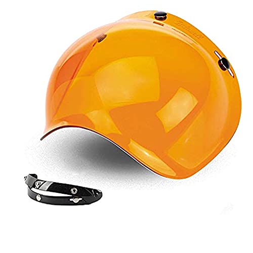 visera Bubble tres Botones Abatible Naranja Naranja Universal para casco Jet Compatible con Cascos biltwell Bell DMD Bandit AFX Nolan agv